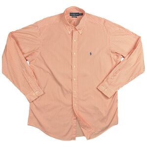 Polo Ralph Lauren Men's Orange White Stripe Oxford Button Down Shirt 16.5 L